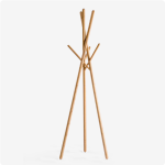 Solid wood coat rack, floor standing bedroom, movable household, vertical hanging rack, storage rack - Image 2