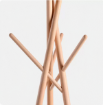 Solid wood coat rack, floor standing bedroom, movable household, vertical hanging rack, storage rack - Image 4